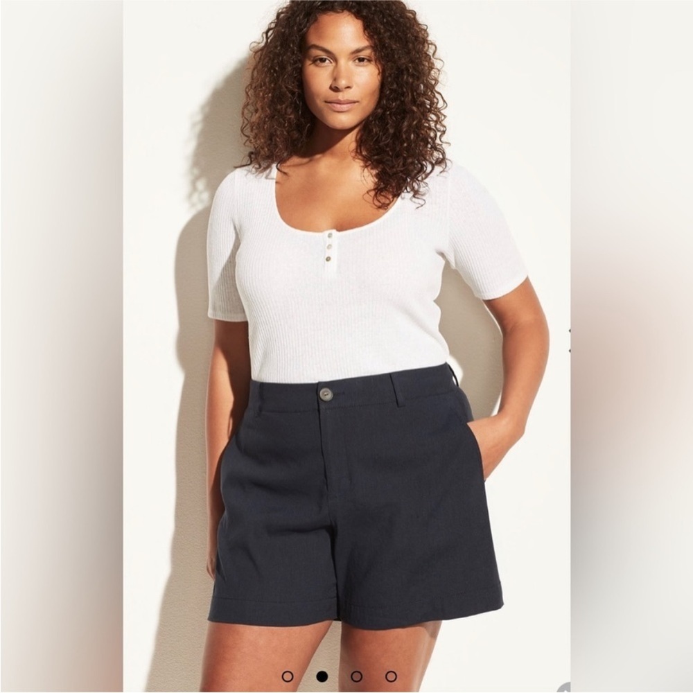 NWT Vince Casual Blend Linen Shorts Black 14